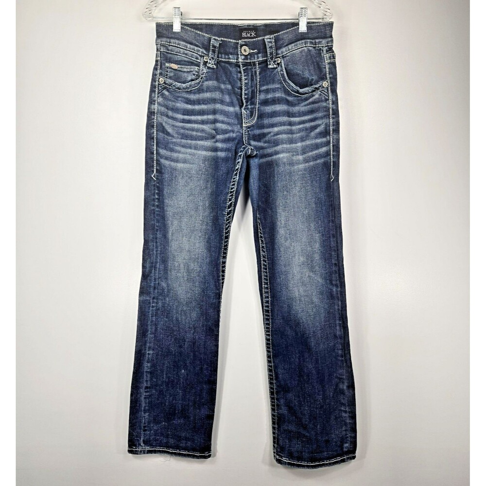 Buckle Men's Size 31R Fit No 9 Bootleg Whiskered Jeans READ